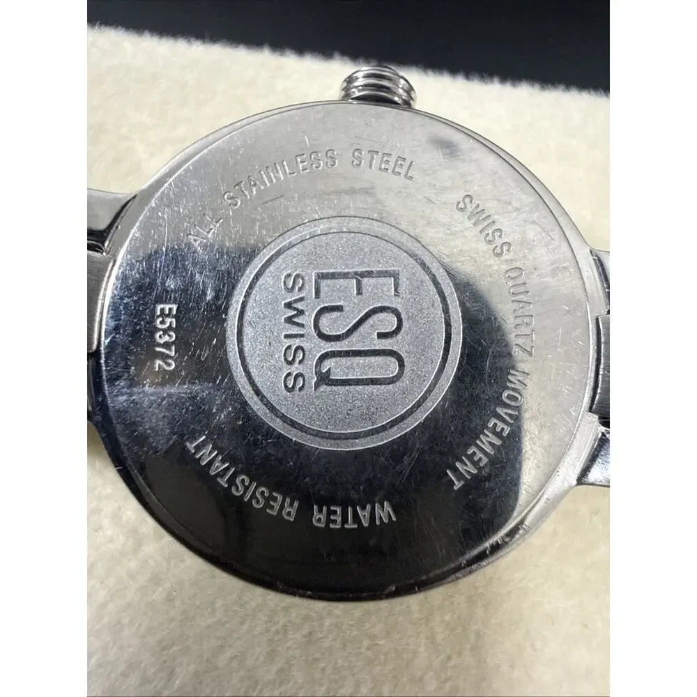 Vintage ESQ By MOVADO Womens Model E5372 New Battery 6” Band 24mm MOP Dial
